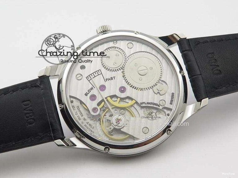 MIROTIME 0121 Portuguese IW545407 Black Dial ZF 1:1 Best Edition On Dark Blue Leather Strap DailyWear 7337